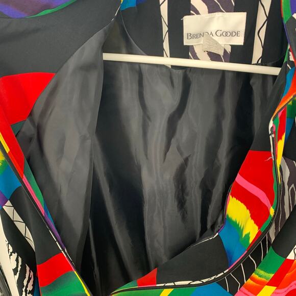 Brenda Goode Women's Colorful Shoulder Pads Bomber Full Zip Jacket Size XL - Picture 5 of 5